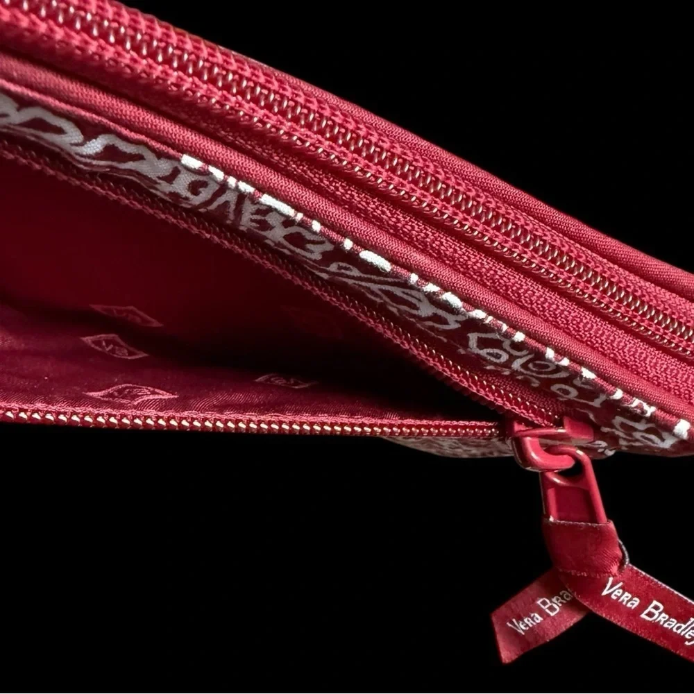 Collegiate RFID Front Zip Wristlet - Vera Bradley - Cardinal White Bandana